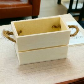 CASSETTINA IN LEGNO CON MANICI IN CORDA