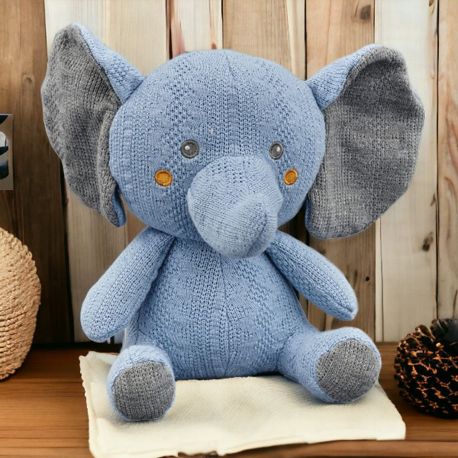 PELUCHE ELEFANTINO CELESTE IDEA REGALO NASCITA BIMBO