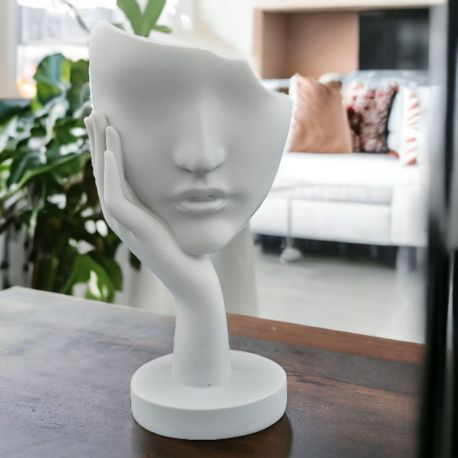 SCULTURA MODERNA DA TAVOLO CON VISO SOGNANTE