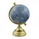 MAPPAMONDO AZZURRO CON PIEDISTALLO DORATO