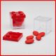 SCATOLE PORTACONFETTI LEGO CUBO PLEXIGLASS MATTONCINO CON TAPPO ROSSO LAUREA