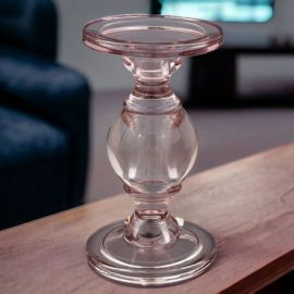 CANDELIERE ROSA TRASPARENTE BOMBATO: 3 DIMENSIONI