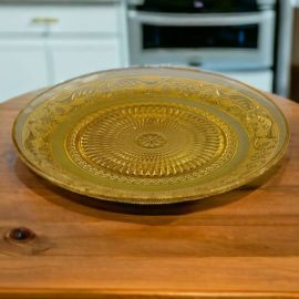 ELEGANTE PIATTO COLOR ORO TRASPARENTE DECORATO