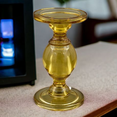 CANDELIERE COLOR ORO TRASPARENTE BOMBATO