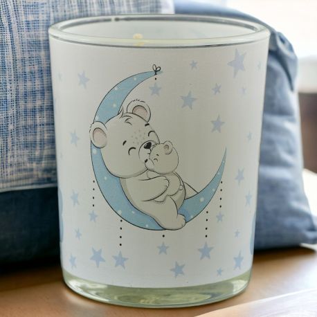 PORTACANDELA ORSETTO SU LUNA E NUVOLA: REGALA EMOZIONI