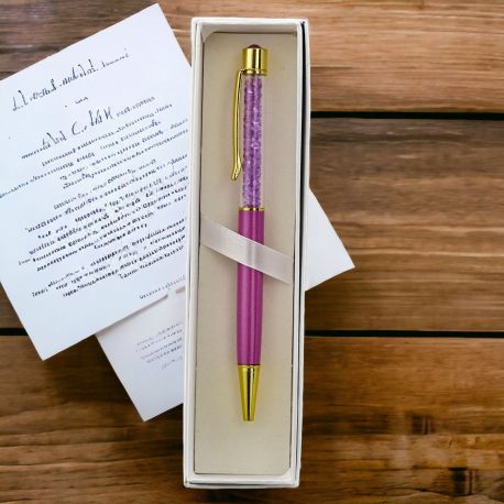 PENNA SFERA IN METALLO COLOR FUXIA E ORO REGALO IDEALE