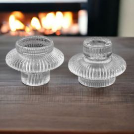 PORTA CANDELA IN VETRO PER BATTESIMO E ALTRI EVENTI