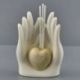 DIFFUSORE ESSENZA AMORE MANI CON CUORE ORO AL CENTRO