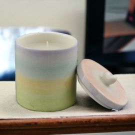 PORTACANDELA CON COPERCHIO COLORATA TONALITA' PASTELLO