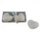 SET 2 CANDELE CUORE CON SCATOLA PVC E ELEGANTE NASTRINO