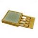 TAGLIERE BOX CON 4 COLTELLI IN LEGNO NEUTRO E CERAMICA VERDE