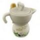 PARTICOLARE ZUCCHERIERA MOKA CON FRASE E DECORAZIONE FLOREALE