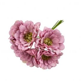 FIORELLINI FINTI DI TESSUTO COLOR MALVA: IDEALI PER CONFEZIONAMENTO BOMBONIERE