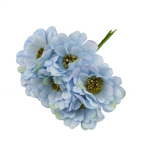 FIORELLINI FINTI TESSUTO CELESTE - BOMBONIERE FAI DA TE