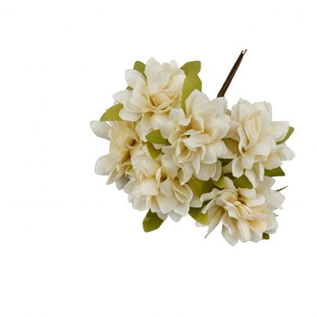 FIORELLINI FINTI MILLEPETALI, PANNA SFUMATO, DECORAZIONI BOMBONIERE