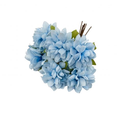 FIORELLINI DECORATIVI SFUMATI CELESTI - BOMBONIERE FAI DA TE