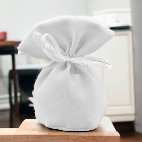 SACCHETTO PORTACONFETTI BIANCO PER CONFETTATA, MATRIMONIO, ANNIVERSARIO