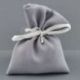 SACCHETTO PORTA CONFETTI IN COTONE GRIGIO PER CONFEZIONAMENTO BOMBONIERE