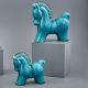 STATUETTA A FORMA DI CAVALLO, CERAMICA VERDE PETROLIO