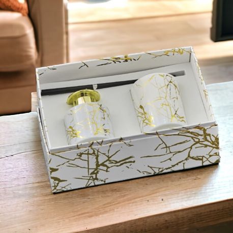 SET PROFUMATORE E CANDELA MARBLE