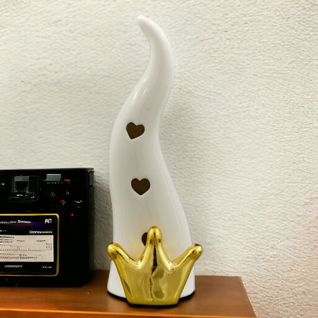 LAMPADA LED CORNO CON CORONA E TRAFORI A FORMA DI CUORE