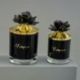CANDELA PROFUMATA CON TAPPO DECORATO CON FIORE NERO IN CAPODIMONTE
