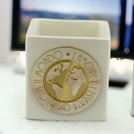 PORTACANDELA CON GLOBO E FRASE "L'AMORE È L'ESSENZA" - MATRIMONIO