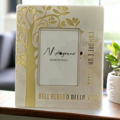 BOMBONIERA ELEGANTE 50° ANNIVERSARIO: CORNICE ALBERO DELLA ORO