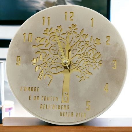 OROLOGIO CON ALBERO DELLA VITA: IL TEMPO DELL'AMORE ETERNO