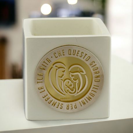 VASETTO PORTAPIANTE SACRA FAMIGLIA E FRASE