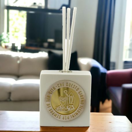 DIFFUSORE ESSENZA COMUNIONE E CRESIMA CON SIMBOLI SACRI