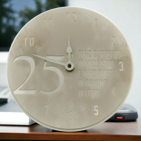 OROLOGIO CON 25° ARGENTO E FRASE