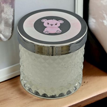 PORTACANDELA ORSETTO ROSA CON EFFETTO DIAMANTE: ELEGANZA PER EVENTI INDIMENTICABILI