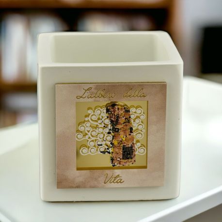 CUBO PORTACANDELA "ABBRACCIO KLIMT" E ALBERO DELLA VITA