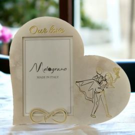 CORNICE PORTAFOTO ELEGANTE SPOSI CON SIMBOLO INFINITO E FRASE SULL'AMORE