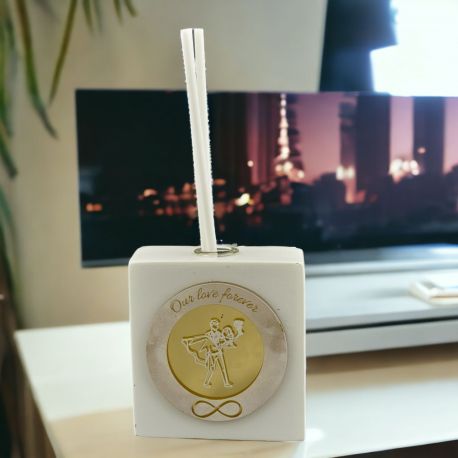 PROFUMATORE AMBIENTE SPOSI CON SCRITTA "OUR LOVE FOREVER" PER MATRIMONIO