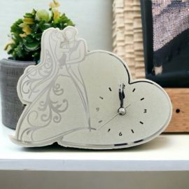 OROLOGIO A CUORE CON SPOSI STILIZZATI color ARGENTO