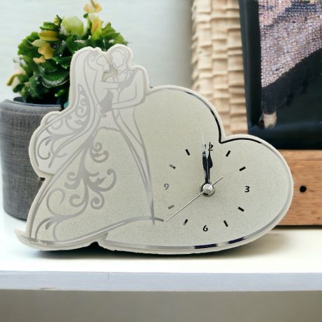 OROLOGIO A CUORE CON SPOSI STILIZZATI color ARGENTO