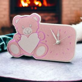 OROLOGIO ORSETTO CON CUORE: BOMBONIERA PER BATTESIMO E PRIMA COMUNIONE