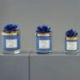 CANDELA PROFUMATA CON ROSA IN CAPODIMONTE BLU