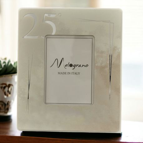 CORNICE CON NUMERO 25° PER NOZZE D'ARGENTO