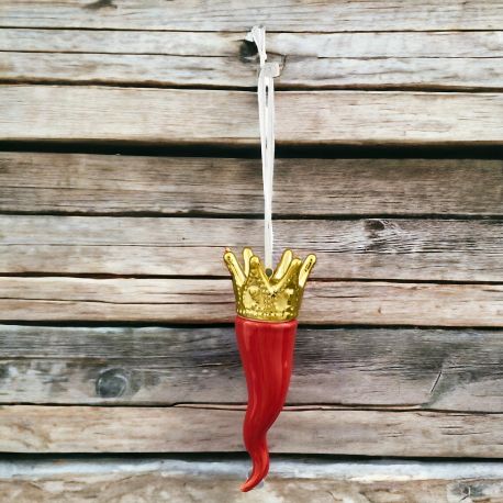 APPENDINO CORNO CERAMICA ROSSA E CORONA COLO ORO