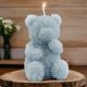 CANDELA ORSETTO AZZURRO IDEALE PER BIMBI NASCITA,BATTESIMO,1°COMPLEANNO