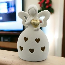 LAMPADA LED A FORMA DI ANGELO CON CUORE ORO