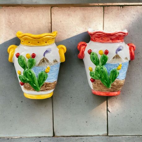 CALAMITA ANFORA CON CACTUS, SEGNAPOSTO TEMA SICILIA