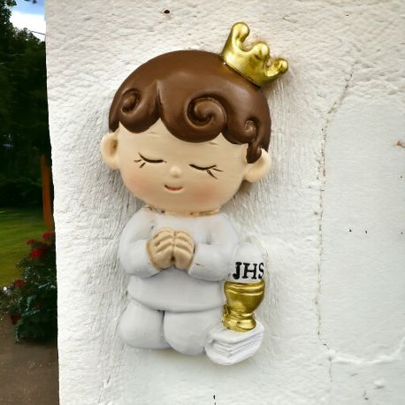 MAGNETE BIMBO PRIMA COMUNIONE: CALAMITA, CONFETTATA, PENSIERINI