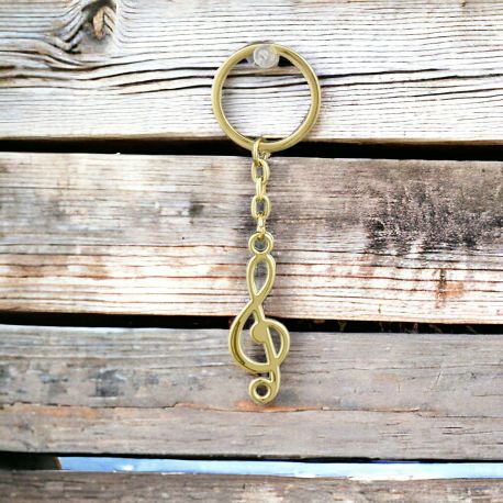PORTACHIAVI COLOR ORO CON CHIAVE DI VIOLINO