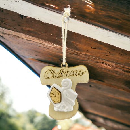 APPENDINO CRESIMA LEGNO: TAO, MITRA E BASTONE DEL VESCOVO