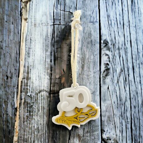 APPENDINO 50° ANNIVERSARIO CON FEDI ORO E GESSETTO