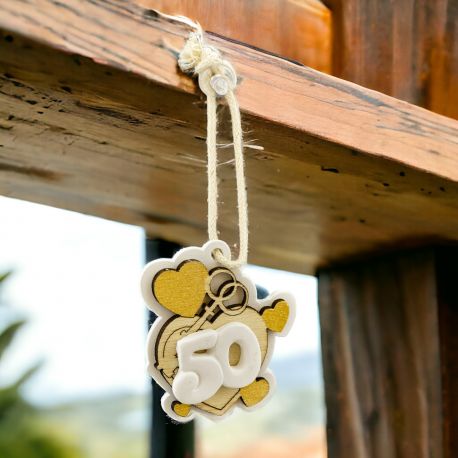 APPENDINO CUORE ARGENTO 50 ANNI DECORAZIONE BOMBONIERA